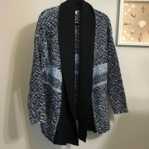 NEW John + Jenn Intarsia Chunky Open Cardigan